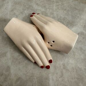 HANDS BEAUTIFUL Salt and pepper shakers VINTAGE.